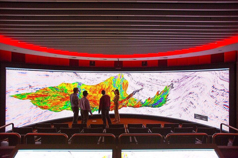 People reviewing subsurface model