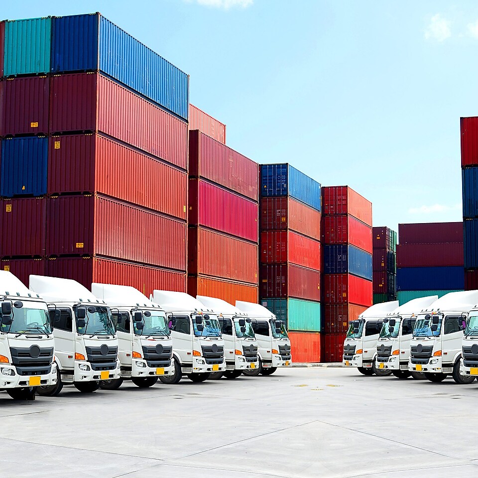 Trucks and shipping containers