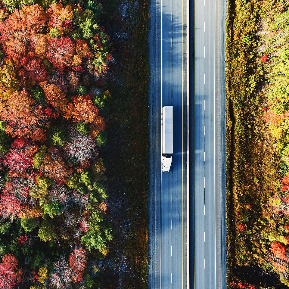 Truck on road